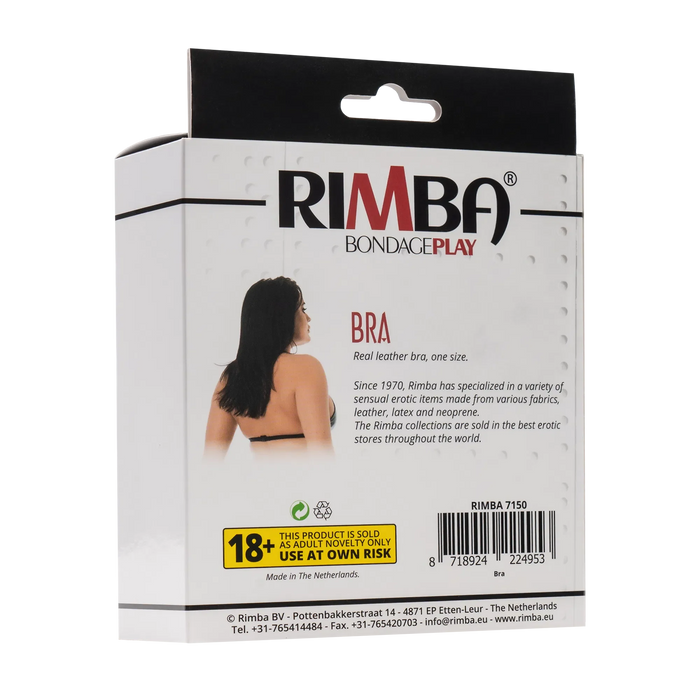 Rimba Bondage Play - Leren BH Top met Clipsluiting Achter - Zwart-Erotiekvoordeel.nl