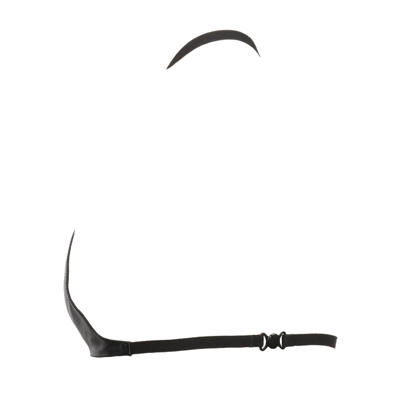 Rimba Bondage Play - Leren BH Top met Clipsluiting Achter - Zwart-Erotiekvoordeel.nl
