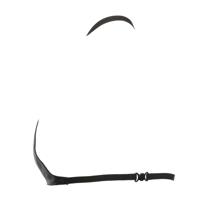 Rimba Bondage Play - Leren BH Top met Clipsluiting Achter - Zwart-Erotiekvoordeel.nl
