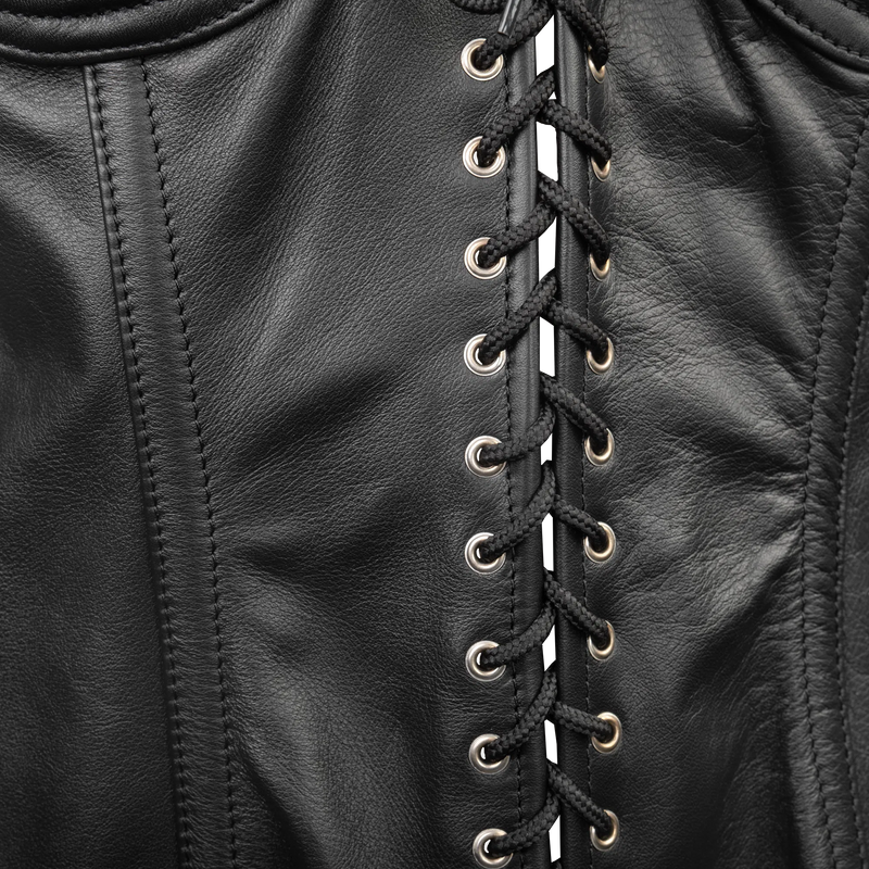 Rimba - Leren Corset Met Open Cups-Erotiekvoordeel.nl