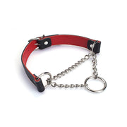 Liebe Seele - Martingale Collar met Wurgketting - Zwart/Rood-Erotiekvoordeel.nl