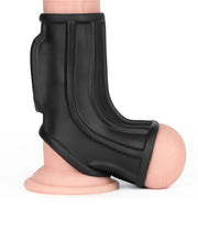 LoveToy - Ridge Knights Ring - Vibrerende Penis en Scrotum Sleeve - Ø 2,8 cm - Zwart-laced-up.nl