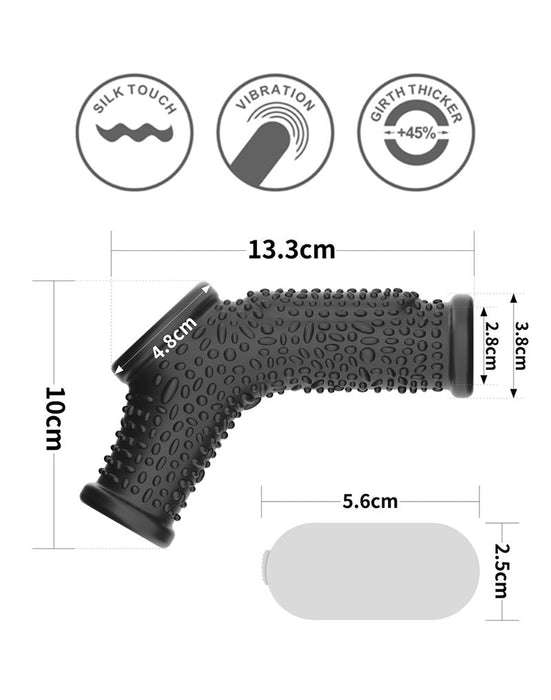 LoveToy - Drip Knights Ring - Vibrerende Penis en Scrotum Sleeve - Ø 2,8 cm - Zwart-Erotiekvoordeel.nl