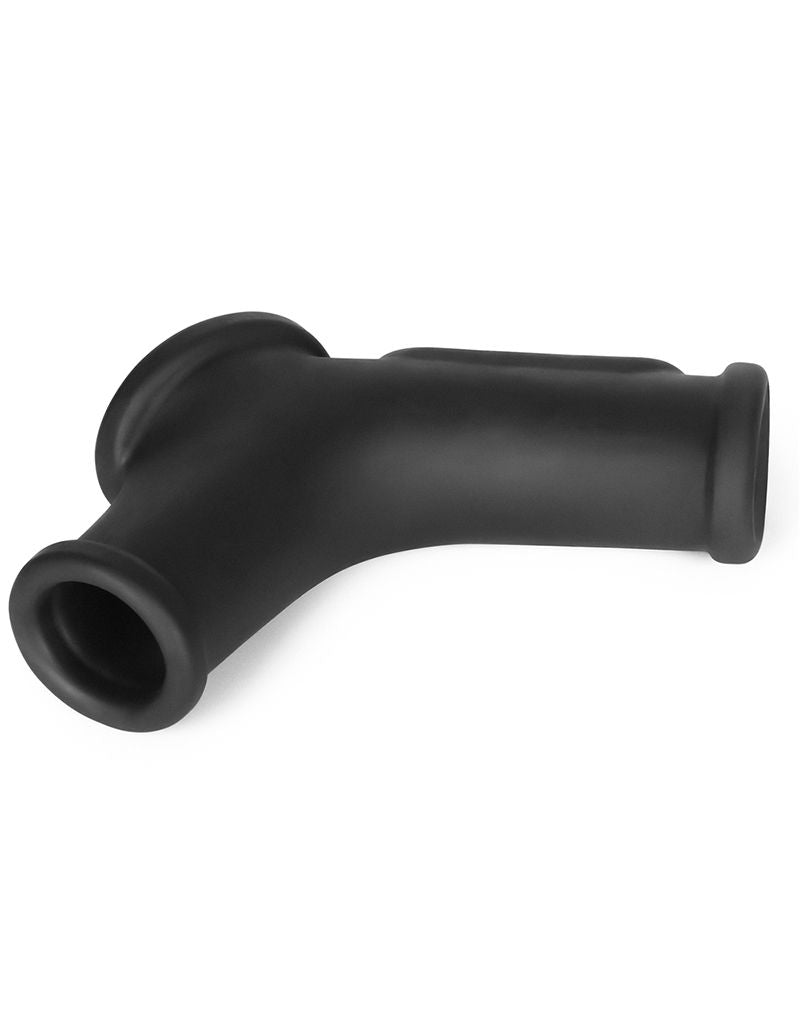 LoveToy - Silk Knights Ring - Vibrerende Penis en Scrotum Sleeve - Ø 2,8 cm - Zwart-laced-up.nl