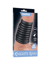 LoveToy - Wave Knights Ring - Vibrerende Penis Sleeve - Ø 3,7 cm - Zwart-laced-up.nl
