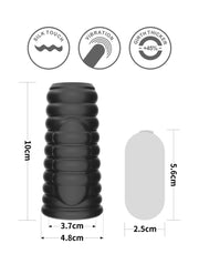 LoveToy - Wave Knights Ring - Vibrerende Penis Sleeve - Ø 3,7 cm - Zwart-laced-up.nl