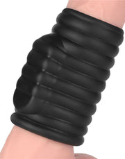 LoveToy - Wave Knights Ring - Vibrerende Penis Sleeve - Ø 3,7 cm - Zwart-laced-up.nl