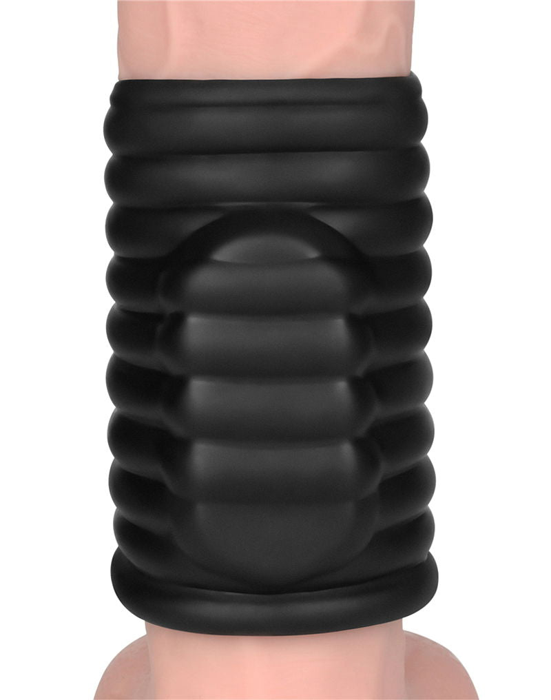 LoveToy - Wave Knights Ring - Vibrerende Penis Sleeve - Ø 3,7 cm - Zwart-laced-up.nl