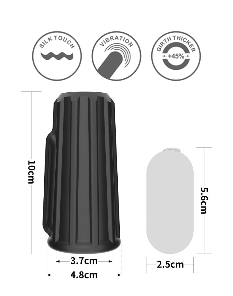 LoveToy - Ridge Knights Ring - Vibrerende Penis Sleeve - Ø 3,7 cm - Zwart-laced-up.nl