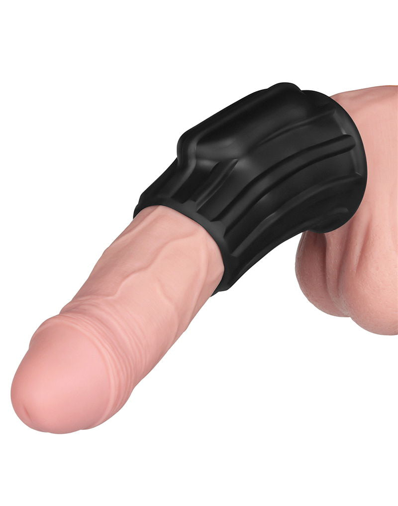 LoveToy - Ridge Knights Ring - Vibrerende Penis Sleeve - Ø 3,7 cm - Zwart-laced-up.nl