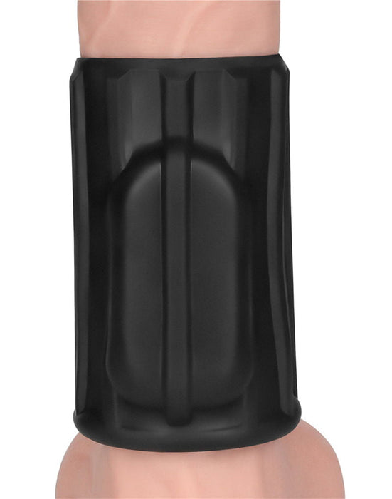 LoveToy - Ridge Knights Ring - Vibrerende Penis Sleeve - Ø 3,7 cm - Zwart-Erotiekvoordeel.nl