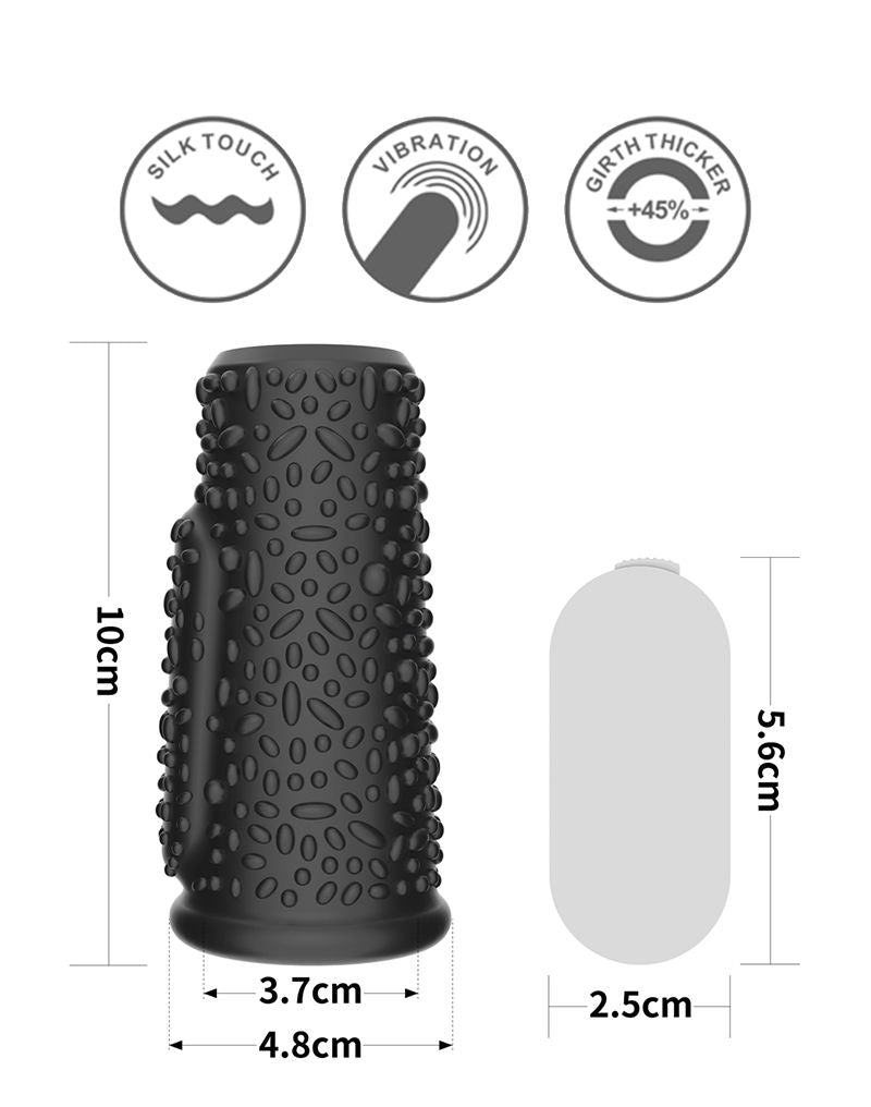 LoveToy - Drip Knights Ring - Vibrerende Penis Sleeve - Ø 3,7 cm - Zwart-laced-up.nl