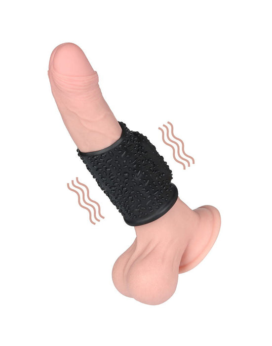 LoveToy - Drip Knights Ring - Vibrerende Penis Sleeve - Ø 3,7 cm - Zwart-Erotiekvoordeel.nl