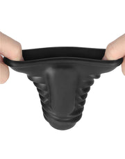 LoveToy - Spiral Knights Ring - Vibrerende Penis Sleeve - Ø 3,7 cm - Zwart-laced-up.nl