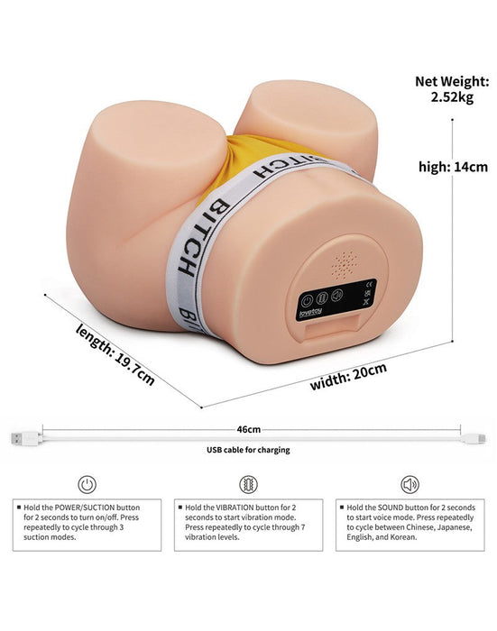 LoveToy - Streetgirls Sensation Pulse - Kathy - Vibrerende en Zuigende Masturbator - Lichte Huidskleur-Erotiekvoordeel.nl