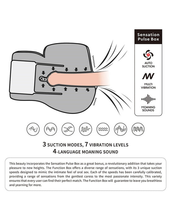 LoveToy - Streetgirls Sensation Pulse - Kathy - Vibrerende en Zuigende Masturbator - Lichte Huidskleur-Erotiekvoordeel.nl