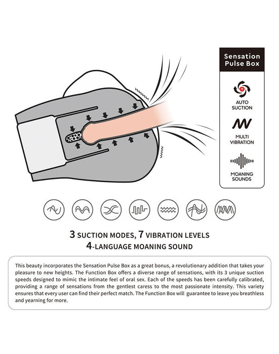 LoveToy - Streetgirls Sensation Pulse - Deveny - Vibrerende en Zuigende Masturbator - Lichte Huidskleur-Erotiekvoordeel.nl