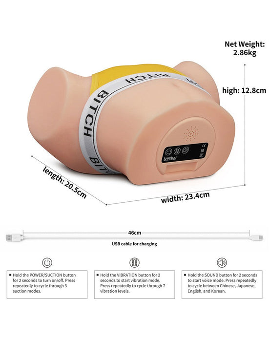 LoveToy - Streetgirls Sensation Pulse - Lily - Vibrerende en Zuigende Masturbator - Lichte Huidskleur-Erotiekvoordeel.nl