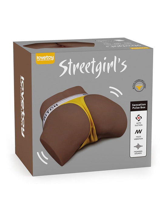 LoveToy - Streetgirls Sensation Pulse - Lily - Vibrerende en Zuigende Masturbator - Bruin-Erotiekvoordeel.nl