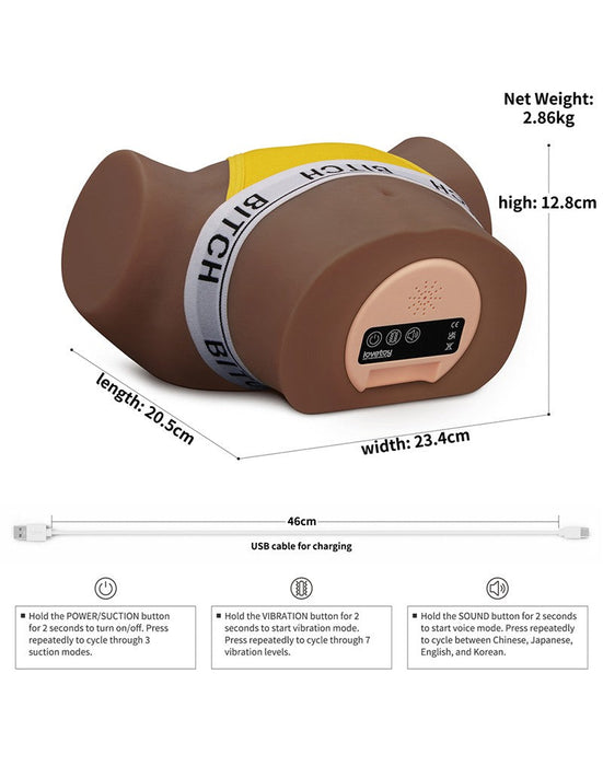LoveToy - Streetgirls Sensation Pulse - Lily - Vibrerende en Zuigende Masturbator - Bruin-Erotiekvoordeel.nl