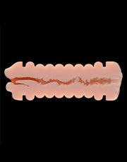 LoveToy - Virgin-Skin Blowout - Dubbelzijdige Stroker Masturbator - Vagina en Mond - Lichte Huidskleur-laced-up.nl