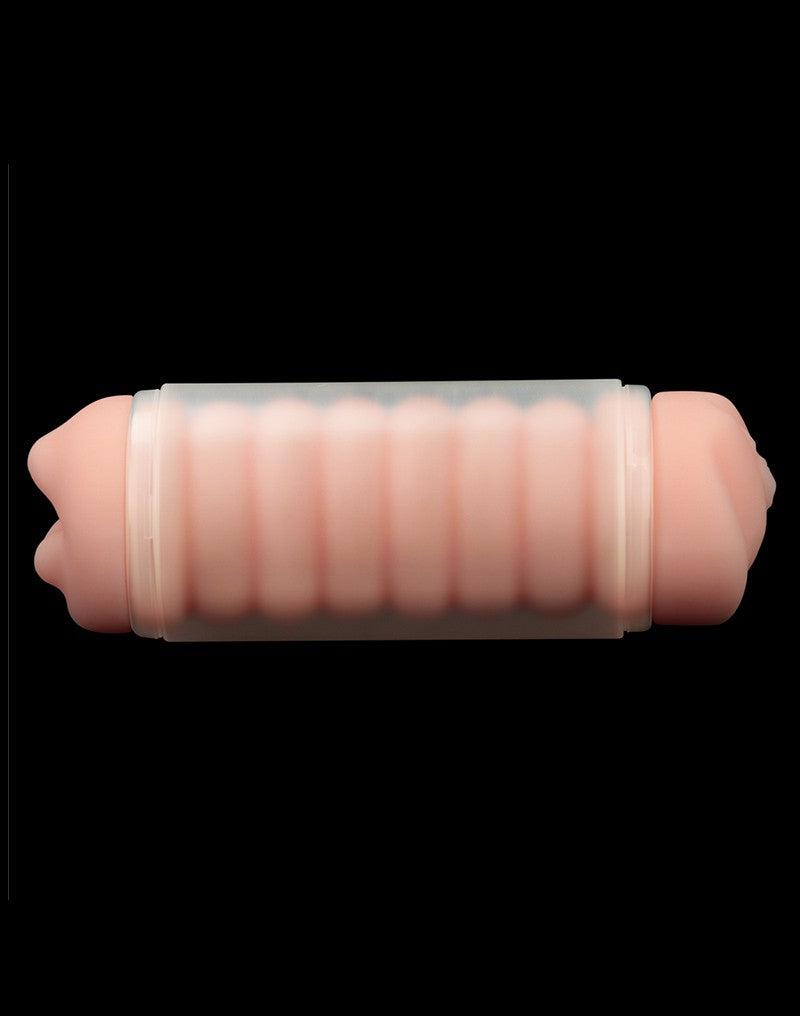 LoveToy - Virgin-Skin Blowout - Dubbelzijdige Stroker Masturbator - Vagina en Mond - Lichte Huidskleur-laced-up.nl