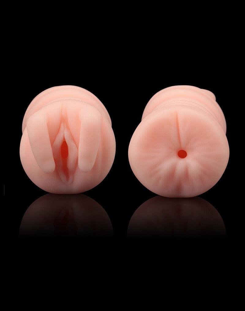 LoveToy - Virgin-Skin Blowout - Dubbelzijdige Stroker Masturbator - Vagina en Anus - Lichte Huidskleur-laced-up.nl