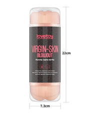 LoveToy - Virgin-Skin Blowout - Dubbelzijdige Stroker Masturbator - Vagina en Ass - Lichte Huidskleur-laced-up.nl