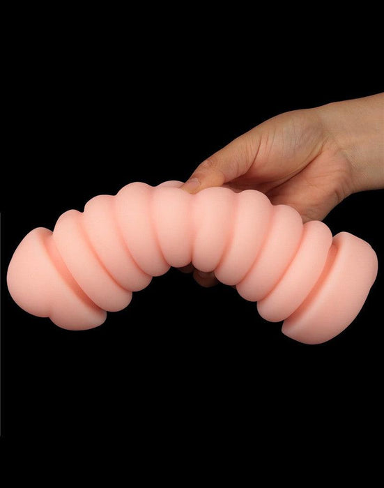 LoveToy - Virgin-Skin Blowout - Dubbelzijdige Stroker Masturbator - Vagina en Ass - Lichte Huidskleur-Erotiekvoordeel.nl