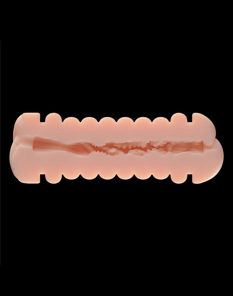LoveToy - Virgin-Skin Blowout - Dubbelzijdige Stroker Masturbator - Vagina en Ass - Lichte Huidskleur-laced-up.nl