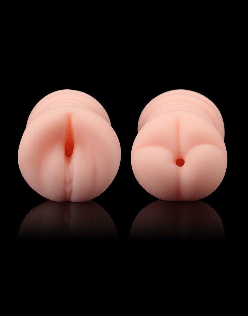 LoveToy - Virgin-Skin Blowout - Dubbelzijdige Stroker Masturbator - Vagina en Ass - Lichte Huidskleur-laced-up.nl
