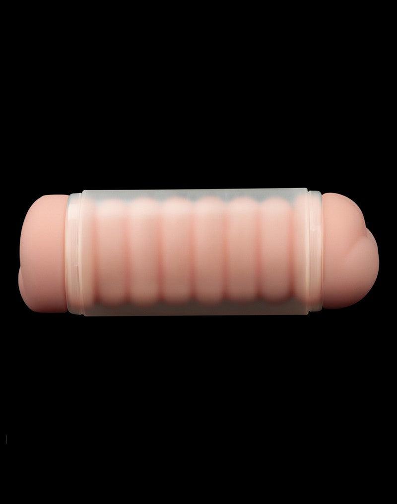 LoveToy - Virgin-Skin Blowout - Dubbelzijdige Stroker Masturbator - Vagina en Ass - Lichte Huidskleur-laced-up.nl