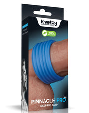 LoveToy - Pinnacle Pro - Deep Rib Grip Cockring - Blauw-laced-up.nl