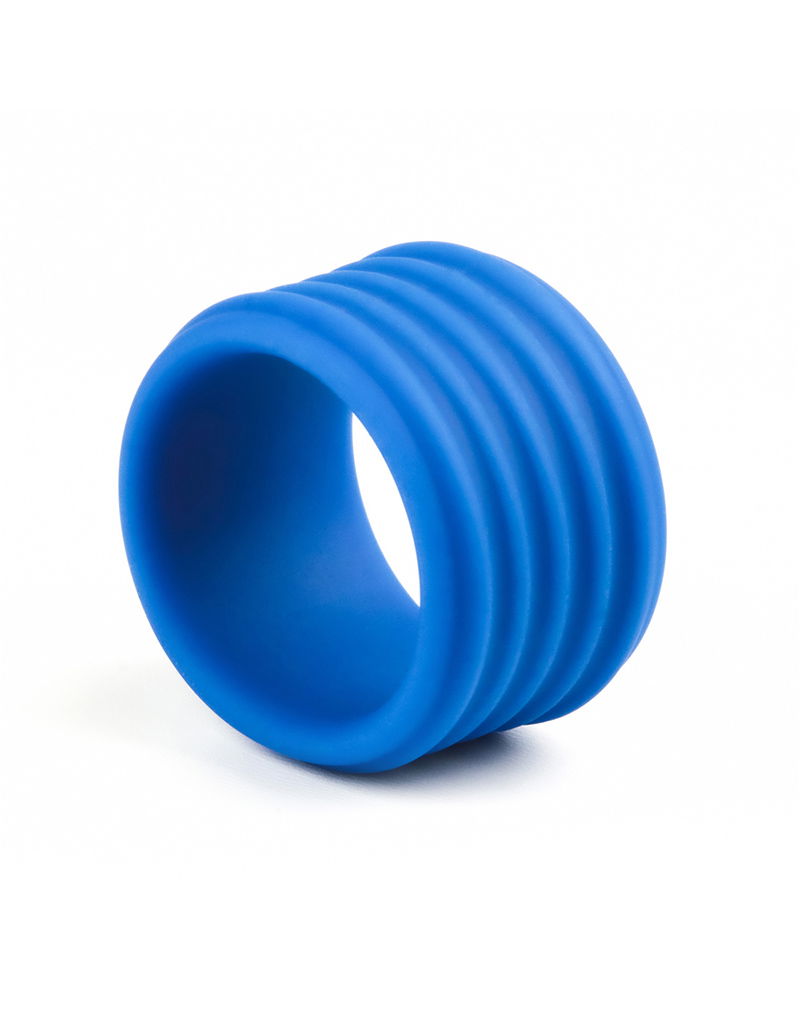 LoveToy - Pinnacle Pro - Deep Rib Grip Cockring - Blauw-laced-up.nl