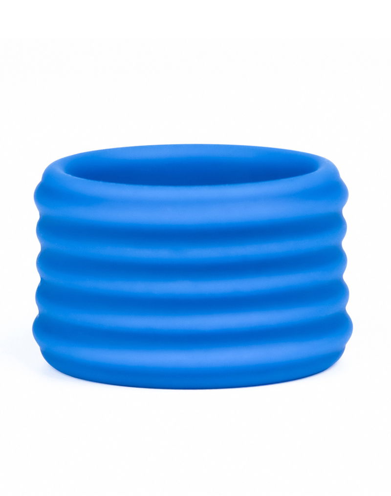 LoveToy - Pinnacle Pro - Deep Rib Grip Cockring - Blauw-laced-up.nl