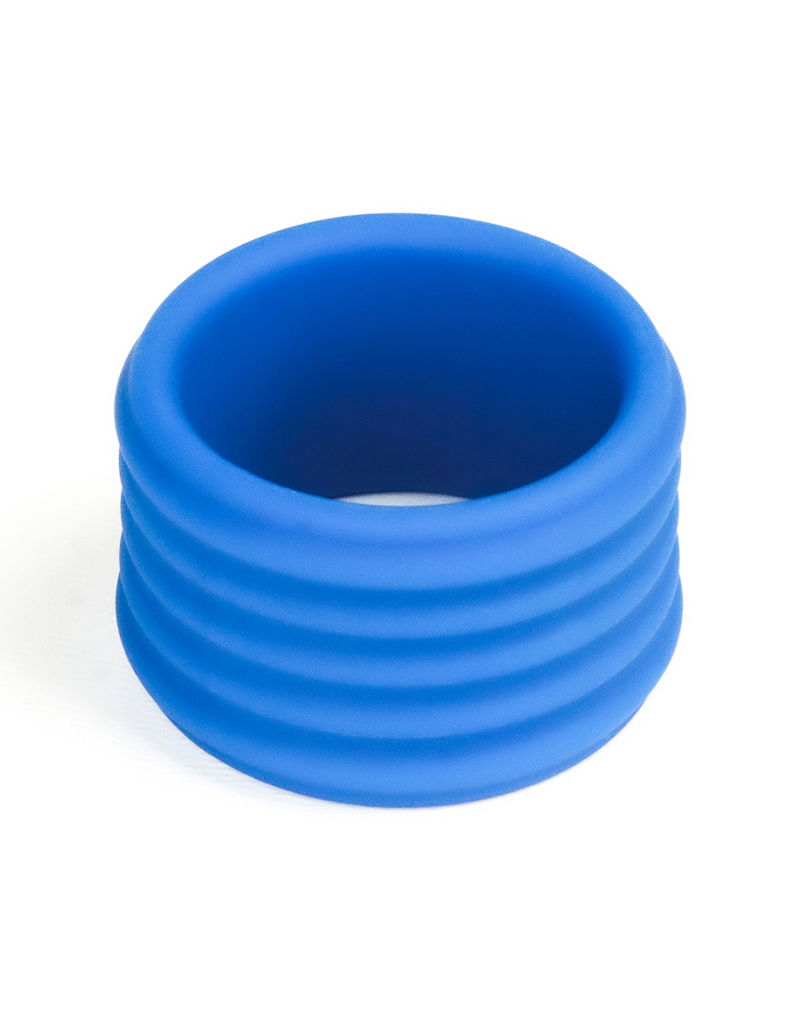 LoveToy - Pinnacle Pro - Deep Rib Grip Cockring - Blauw-laced-up.nl