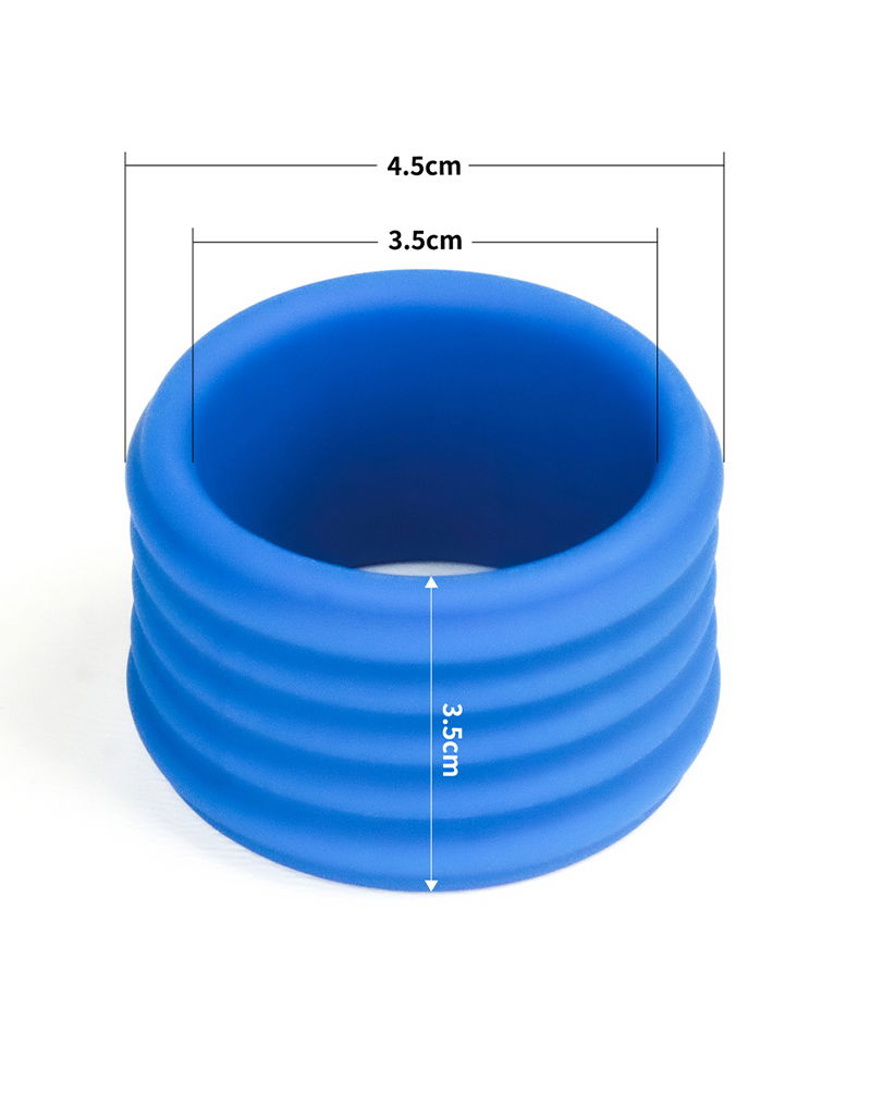 LoveToy - Pinnacle Pro - Deep Rib Grip Cockring - Blauw-laced-up.nl