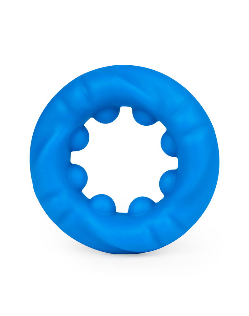 LoveToy - Pinnacle Pro - Ridge Bump Ball Stretcher Cockring - Blauw-laced-up.nl
