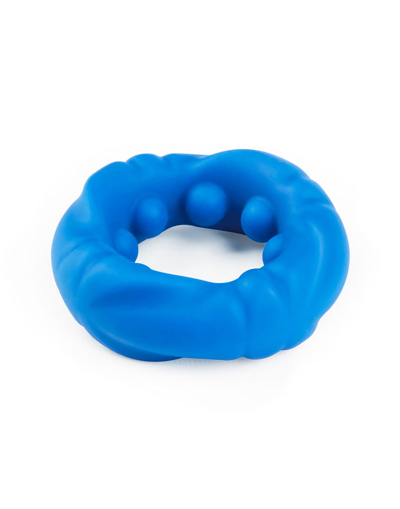 LoveToy - Pinnacle Pro - Ridge Bump Ball Stretcher Cockring - Blauw-laced-up.nl
