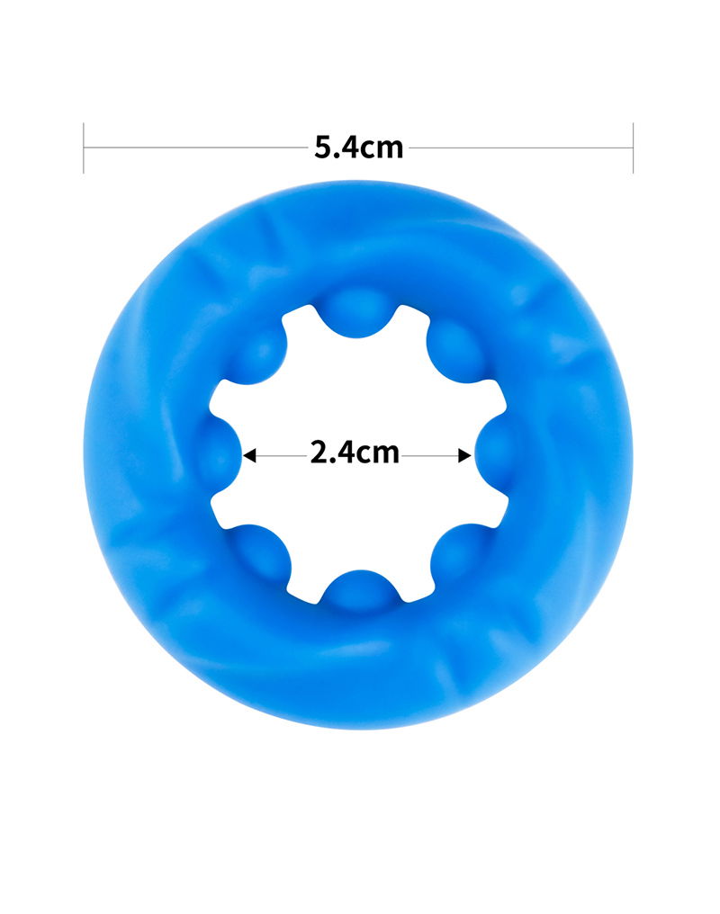 LoveToy - Pinnacle Pro - Ridge Bump Ball Stretcher Cockring - Blauw-laced-up.nl