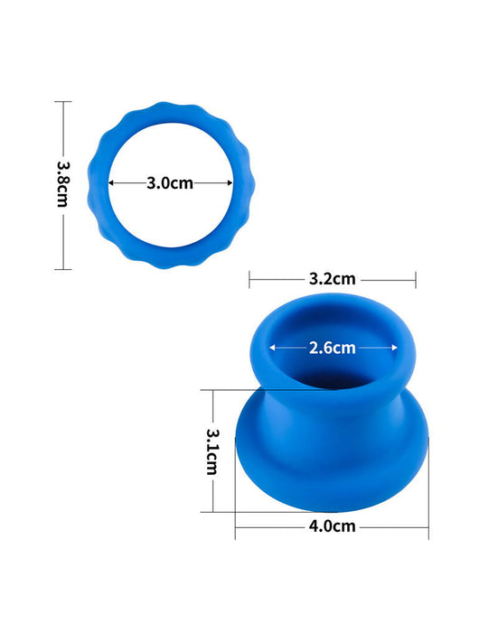 LoveToy - Pinnacle Pro - Twin Flex Stretcher Cockring - Blauw-laced-up.nl