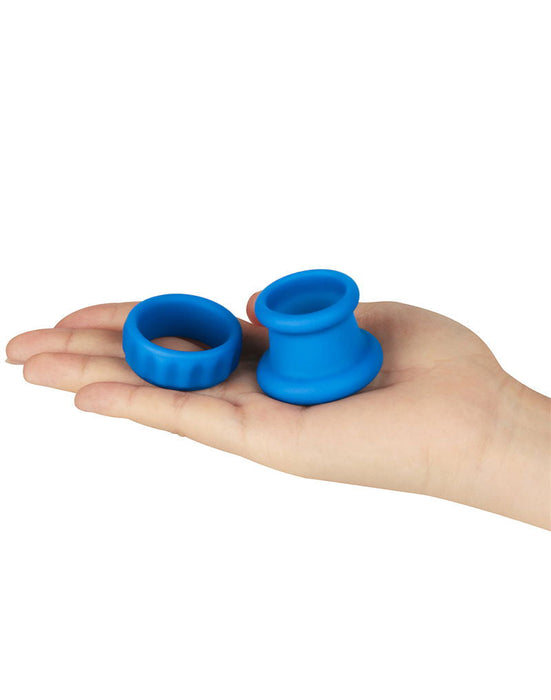 LoveToy - Pinnacle Pro - Twin Flex Stretcher Cockring - Blauw-laced-up.nl