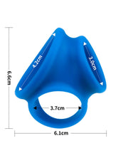 LoveToy - Pinnacle Pro - Trio Grip Enhancer Cockring - Blauw-laced-up.nl