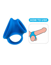 LoveToy - Pinnacle Pro - Trio Grip Enhancer Cockring - Blauw-laced-up.nl