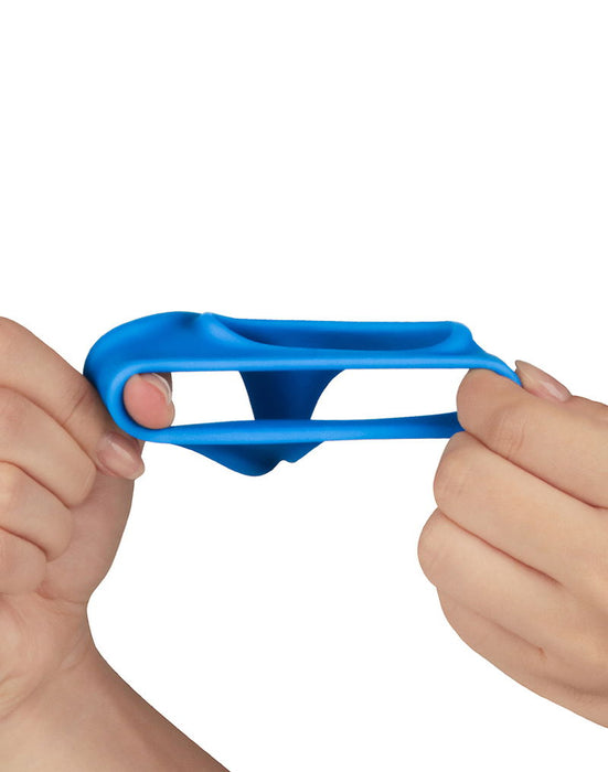 LoveToy - Pinnacle Pro - Trio Grip Enhancer Cockring - Blauw-Erotiekvoordeel.nl