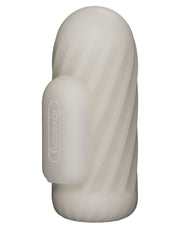 LoveToy - Knights Ring - Vibrerende Dual Purpose Sleeve - Spiraal - Wit-laced-up.nl