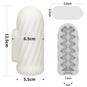 LoveToy - Knights Ring - Vibrerende Dual Purpose Sleeve - Spiraal - Wit-laced-up.nl