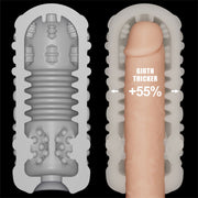 LoveToy - Knights Ring - Vibrerende Dual Purpose Sleeve - Drip - Wit-laced-up.nl