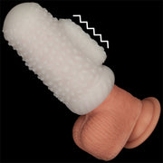 LoveToy - Knights Ring - Vibrerende Dual Purpose Sleeve - Drip - Wit-laced-up.nl