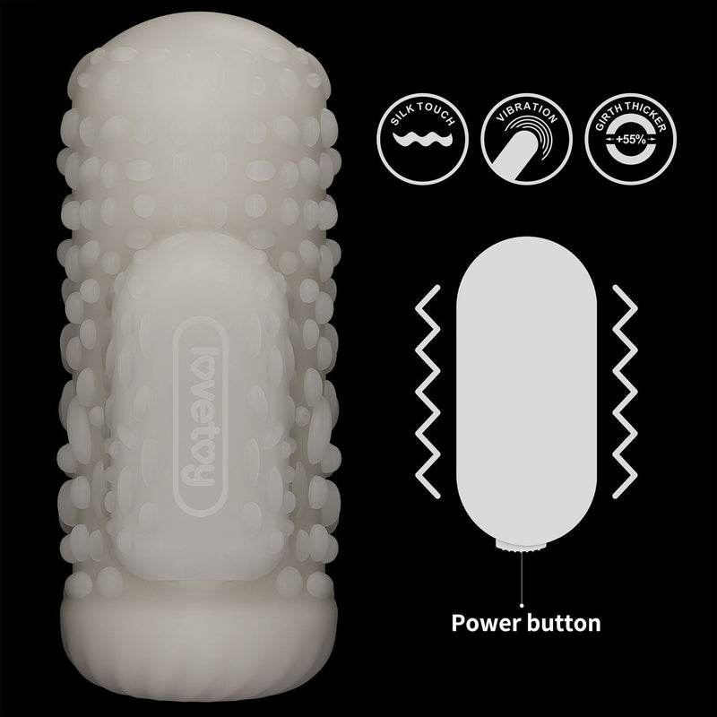 LoveToy - Knights Ring - Vibrerende Dual Purpose Sleeve - Drip - Wit-laced-up.nl